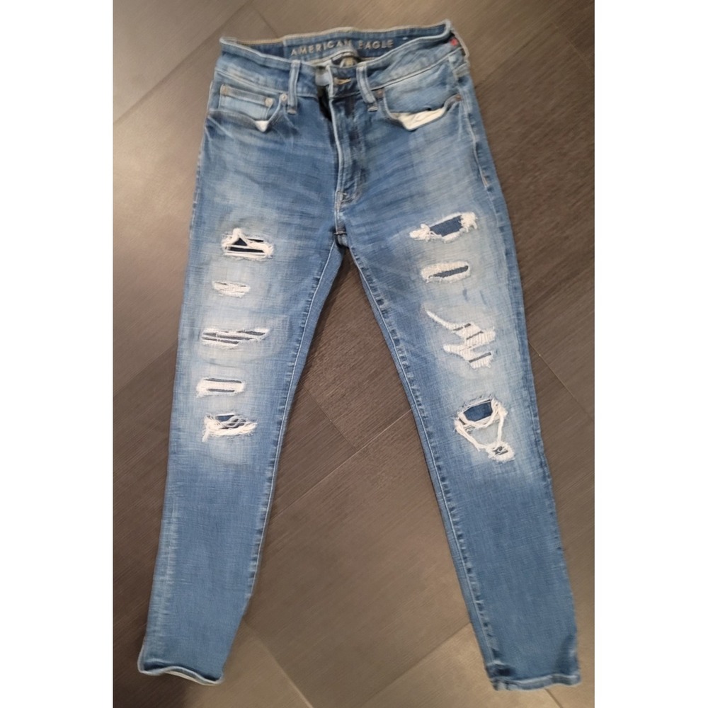 American Eagle womans pants ne(x)t level flex 29x30 tappered leg distressed